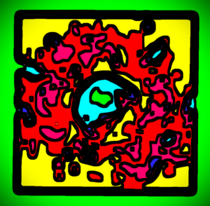 KI Bild Software Original Version 4 a la Haring auf Kante